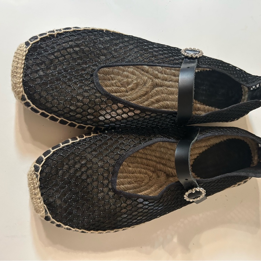 J. Crew Mary Jane mesh espadrille flats Size 8 EUC - Picture 9 of 9